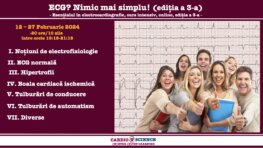 ECG? Nimic mai simplu! ediția 2024 - Esențialul în electrocardiografie, curs intensiv, sesiuni înregistrate