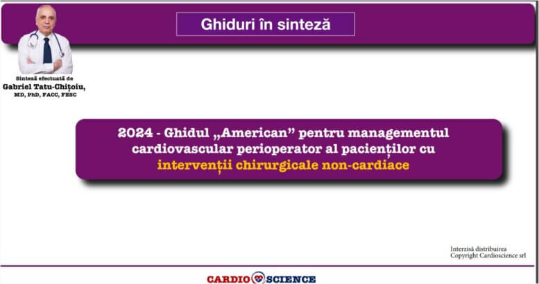 Ghidul „American” pentru managementul cardiovascular perioperator al pacienților cu intervenții chirurgicale non-cardiace – Sinteza PDF inteligent